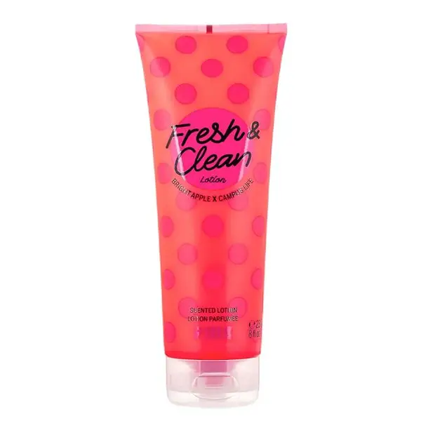 PINK VICTORIA'S SECRET - BODY LOTION FRESH & CLEAN - BRIGHT APPLE X CAMPUS LIFE